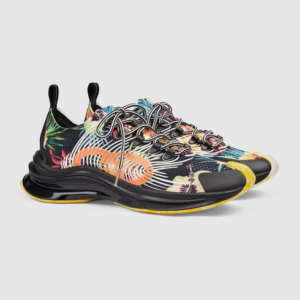 Giay Gucci Run Floral Sneaker 'Mutil Black' 698547-UZJ10-8560