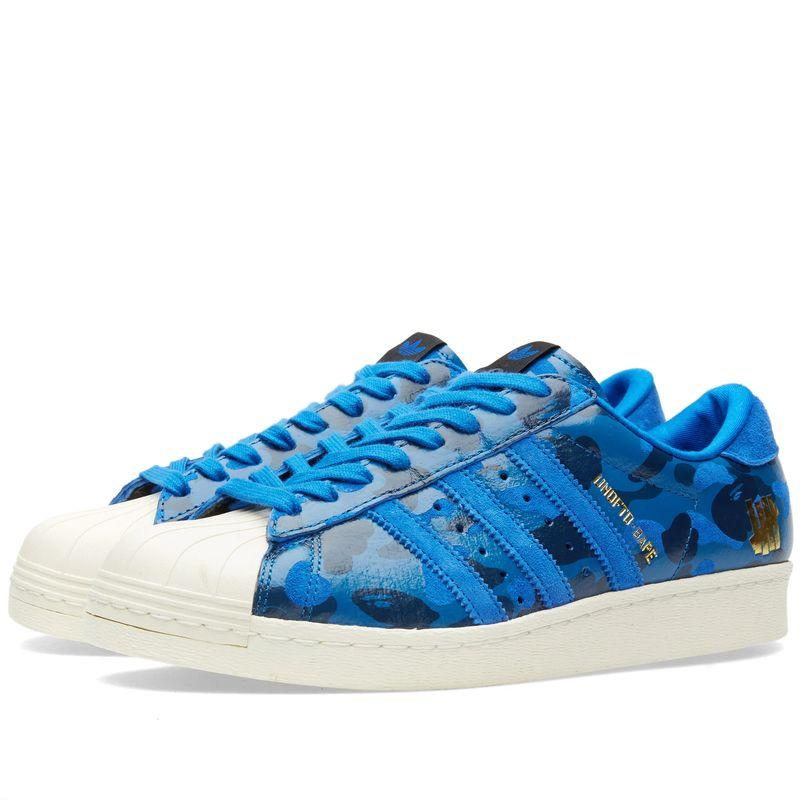 Giày Adidas Superstar 80s 'Undefeated Bape Blue Camo' S74775 - Ảnh 6