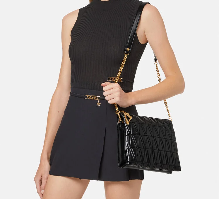 Túi Versace Virtus Shoulder Black 1003007-DNATR4-1B00V - Ảnh 2