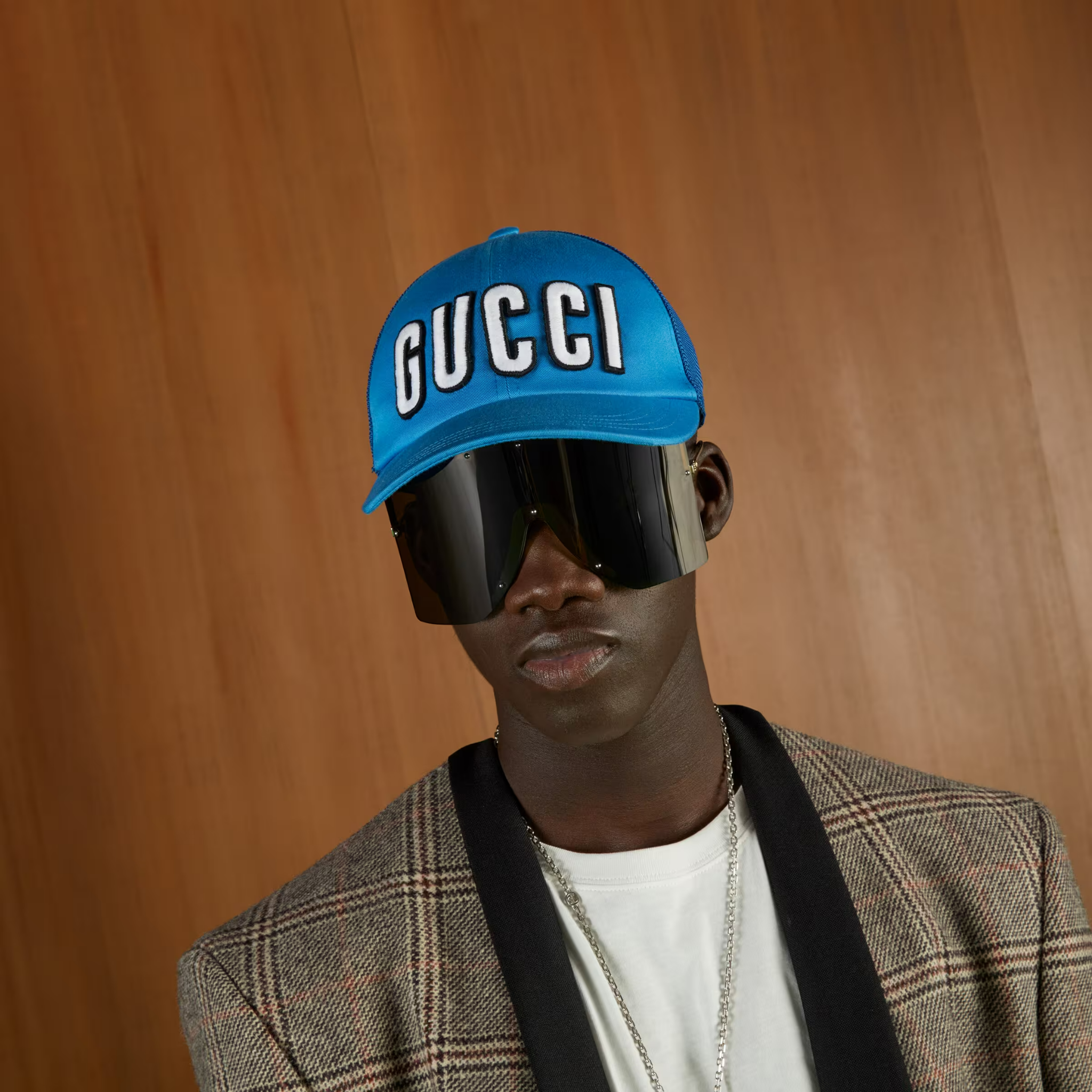 Mu Gucci Baseball Hat With Patch 'Blue' 701324-4HAOY-4969