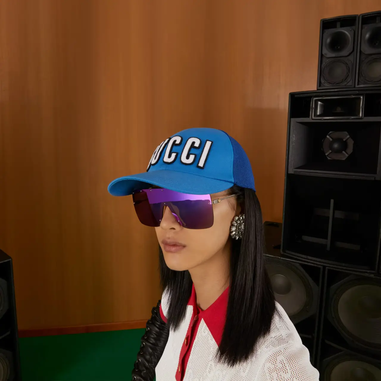 Mu Gucci Baseball Hat With Patch 'Blue' 701324-4HAOY-4969