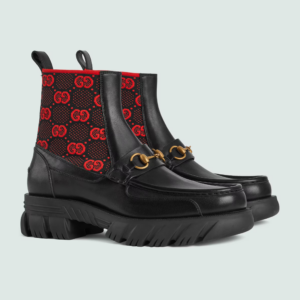 Alternative view of Giày Gucci GG Jersey Boot Horsebit 'Black' ‎718708-AAA4Y-1071