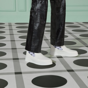 Alternative view of Giày Gucci Men's Boot With GG Jersey 'White Leather' 718713-AAA8L-9059