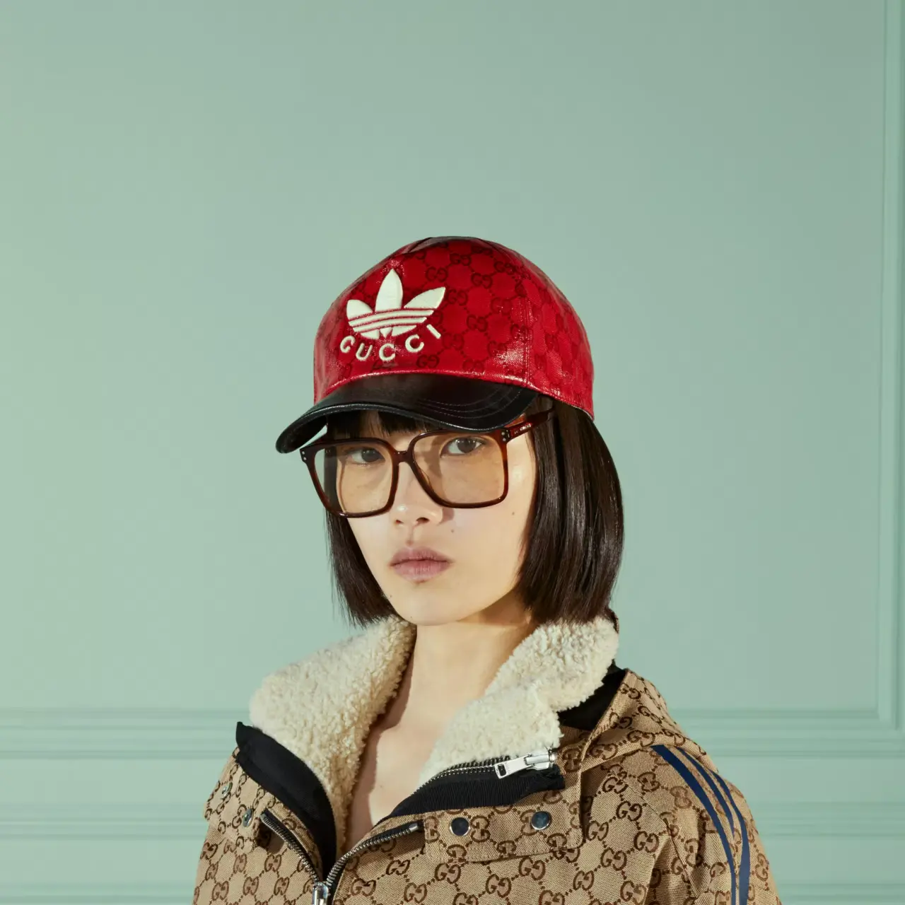 Mu Gucci Adidas x Gucci GG Canvas Baseball 'Red Black' 724833-4HAUU-6477