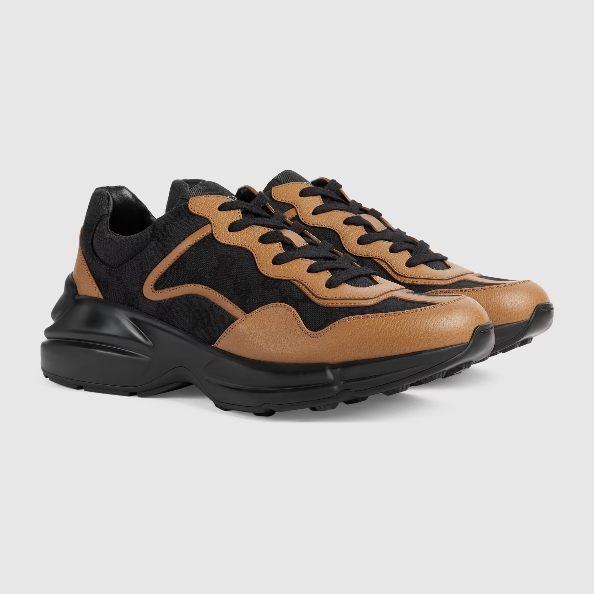Alternative view of Giày Gucci Men's Rhyton Sneaker 'Black Canvas' 725932-FAA1P-1155