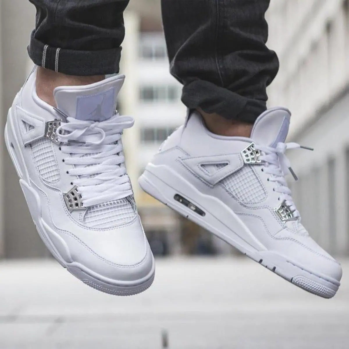 Alternative view of Giày Nike Air Jordan 4 Retro BG 'Pure Money' 408452-100
