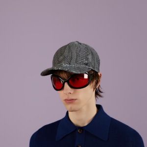 Mu Gucci GG Supreme Python Baseball 'Grey Black' 727462-4HAVG-1161