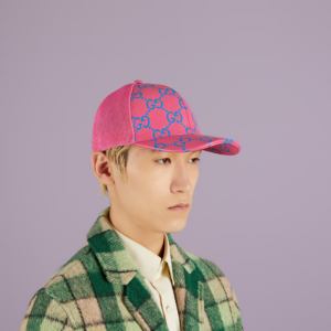 Mu Gucci GG Leather Baseball 'Pink Blue' 728853-4HAWH-8972