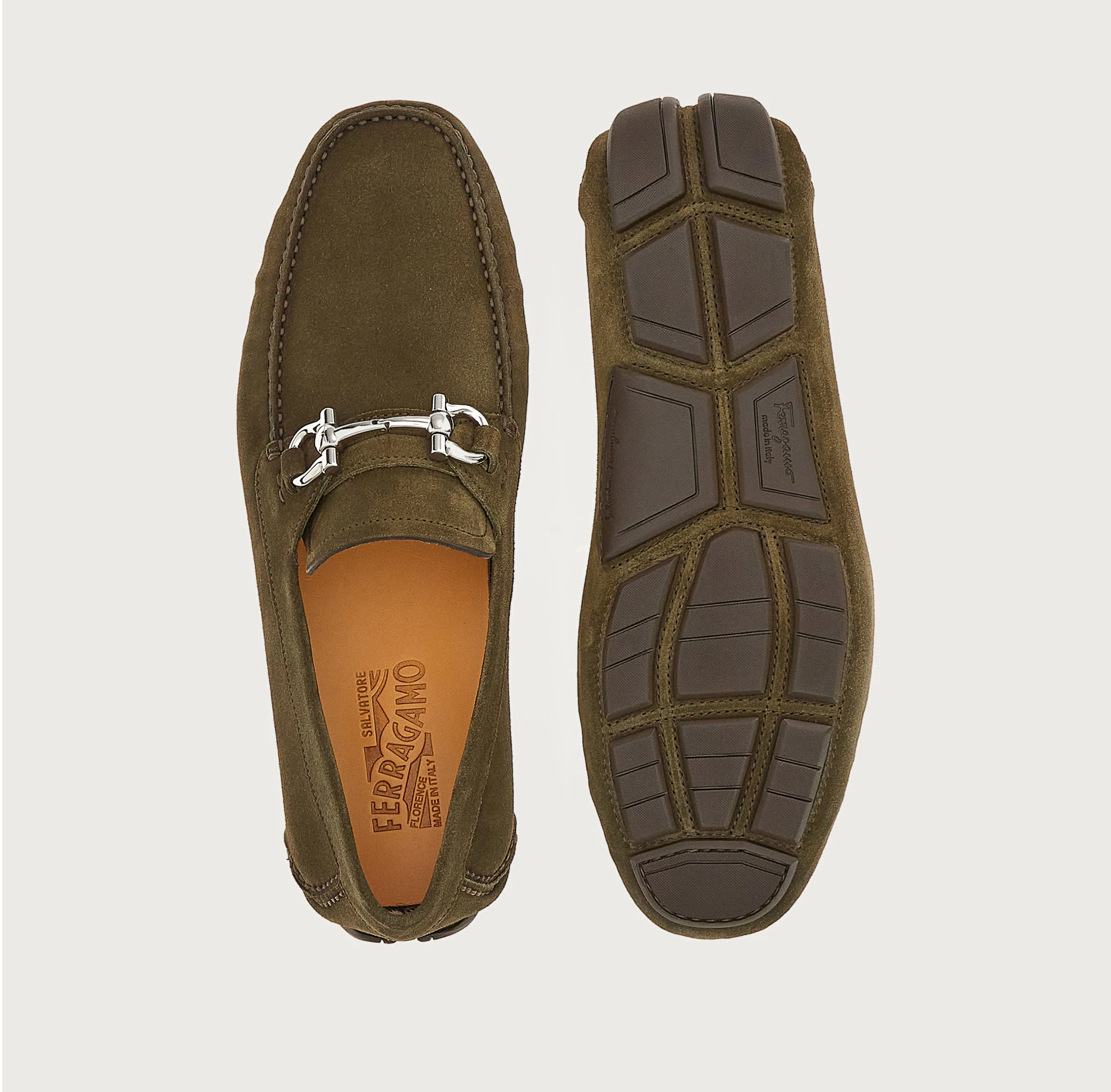 Giày Salvatore Ferragamo Driver Gancini 'Moss' 020350-753169 - Ảnh 5