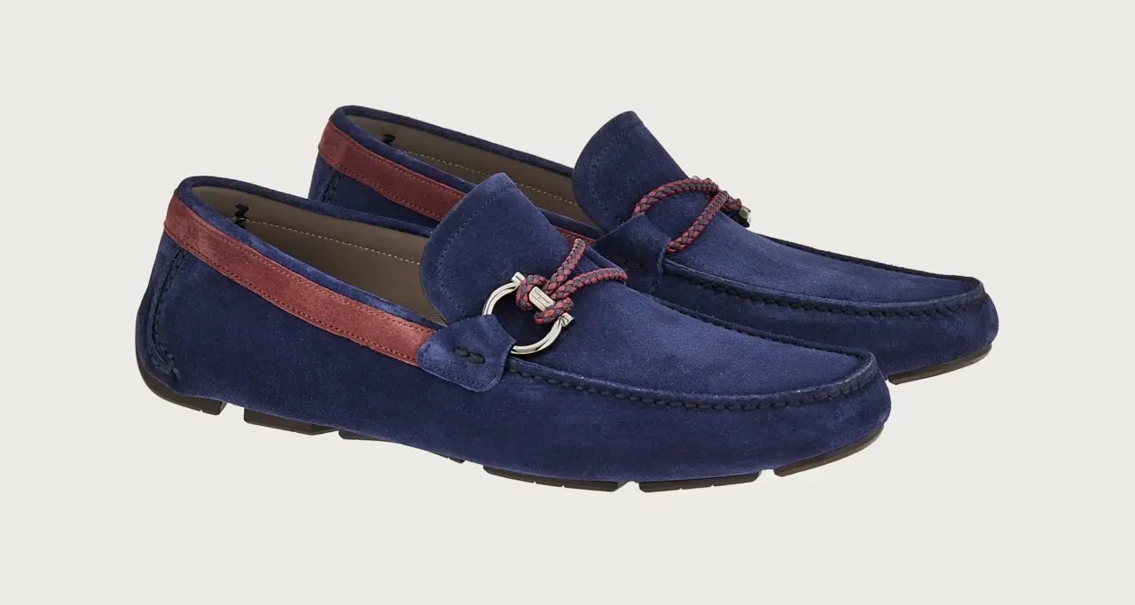 Alternative view of Giày Salvatore Ferragamo Driver Gancini 'Marine Blue' 02B796-753180