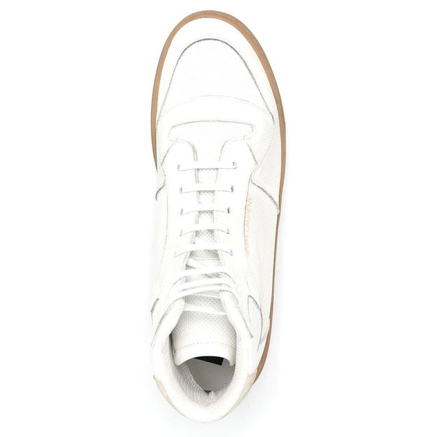 Giày Saint Laurent SL24 Mid-Top Leather White 61061804GA09298 - Ảnh 3