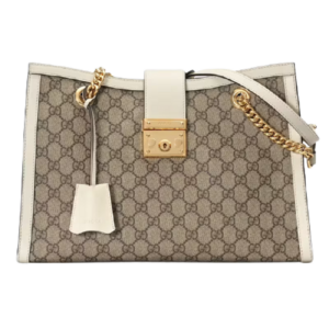 Túi Gucci Padlock GG Medium Shoulder GG Supreme White Leather