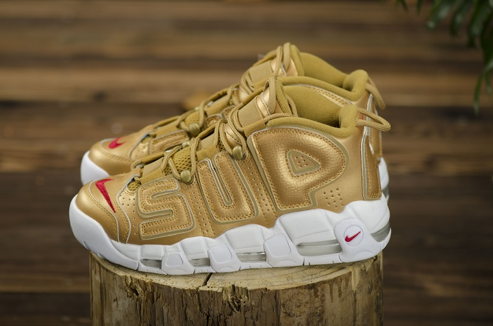 Giày Nike Supreme x Air More Uptempo 'Metallic Gold' 902290-700 - Ảnh 7