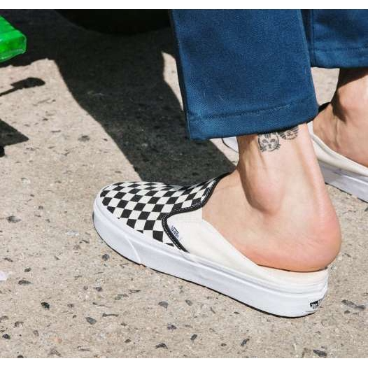 Giày Vans Classic Slip On Mule 'Checkerboard Black' VN0004KTEO1 - Ảnh 4