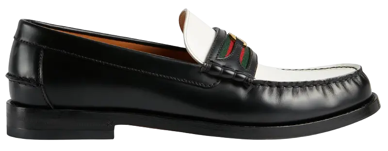 Giày Gucci Loafer Interlocking G 'Black White' 644724-17X20-1079