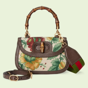 Tui Gucci Bamboo 1947 Small Top Handle Bag 'Ivory Canvas' ‎675797-U1WBT-9286