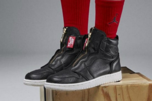Alternative view of Giày Nike Wmns Air Jordan 1 Retro High Zip 'Black' AQ3742-016
