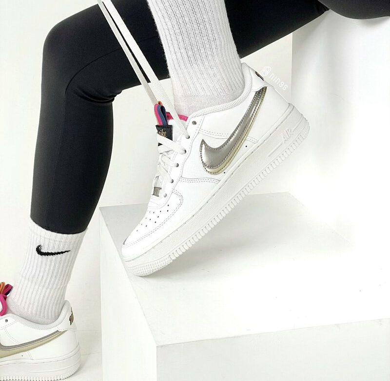 Giày Nike Air Force 1 Low Silver Gold DH9595-001 - Ảnh 6