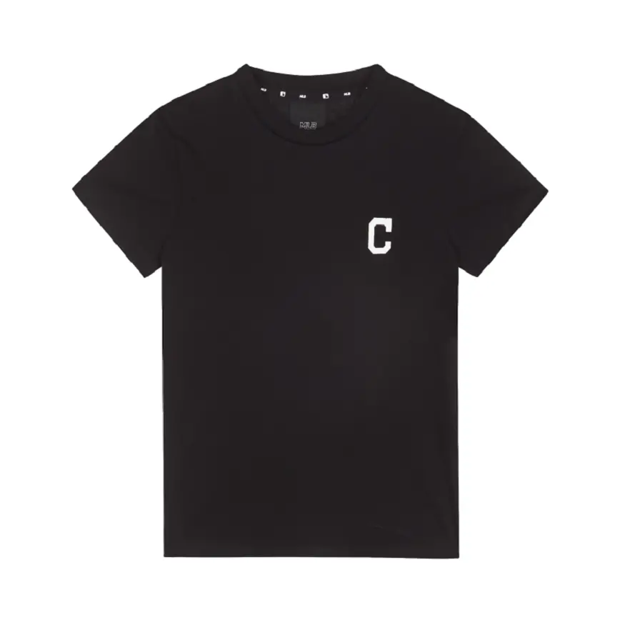 Áo MLB X Disney Short Sleeve T Shirt Cleveland Indians Black 31TSK1031-45L