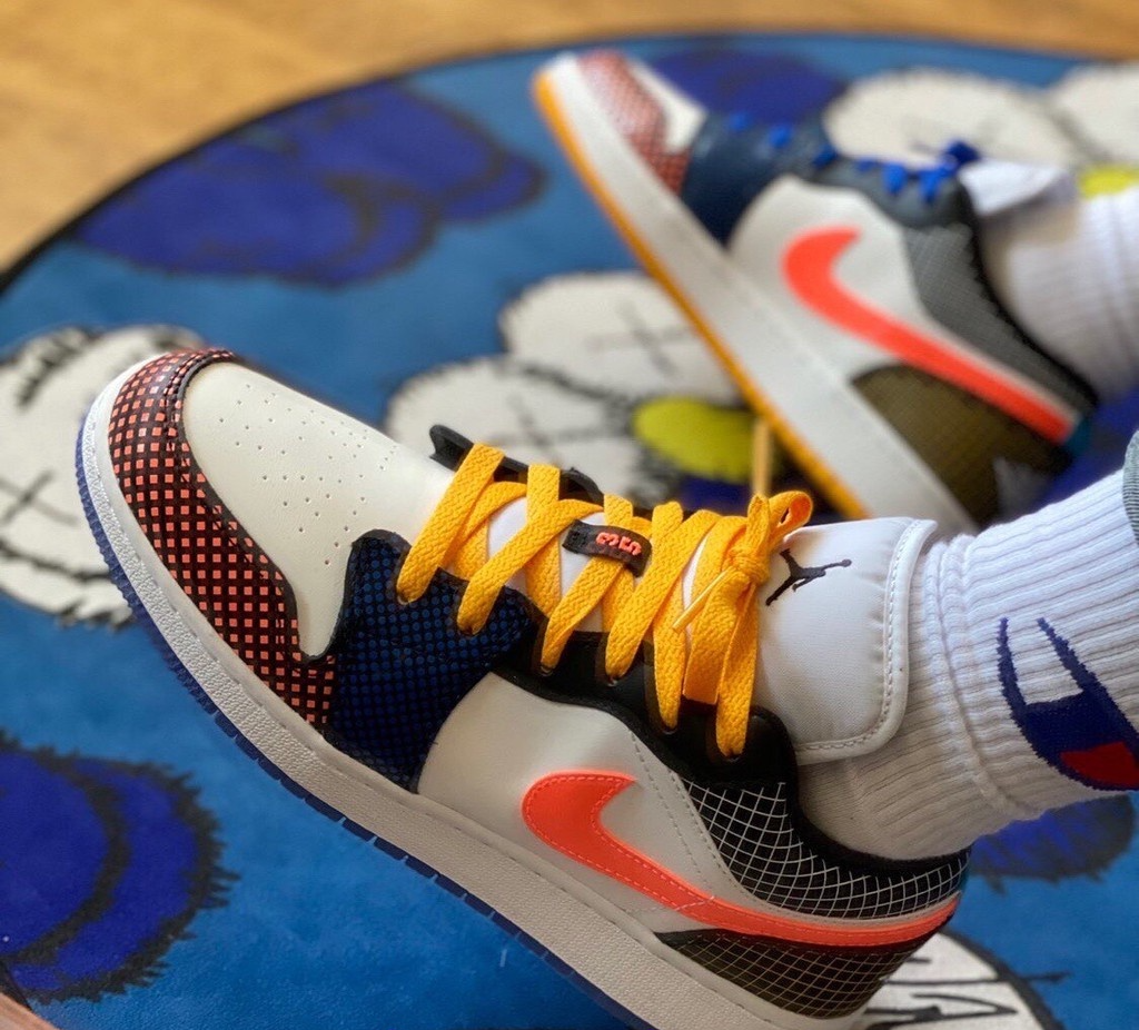 Giày Nike Air Jordan 1 Low MMD BG 'Multi Grid' DH7547-100 - Ảnh 4