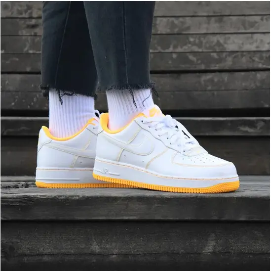Alternative view of Giày Nike Air Force 1 '07 'Contrast Stitch White Laser Orange' CV1724-102
