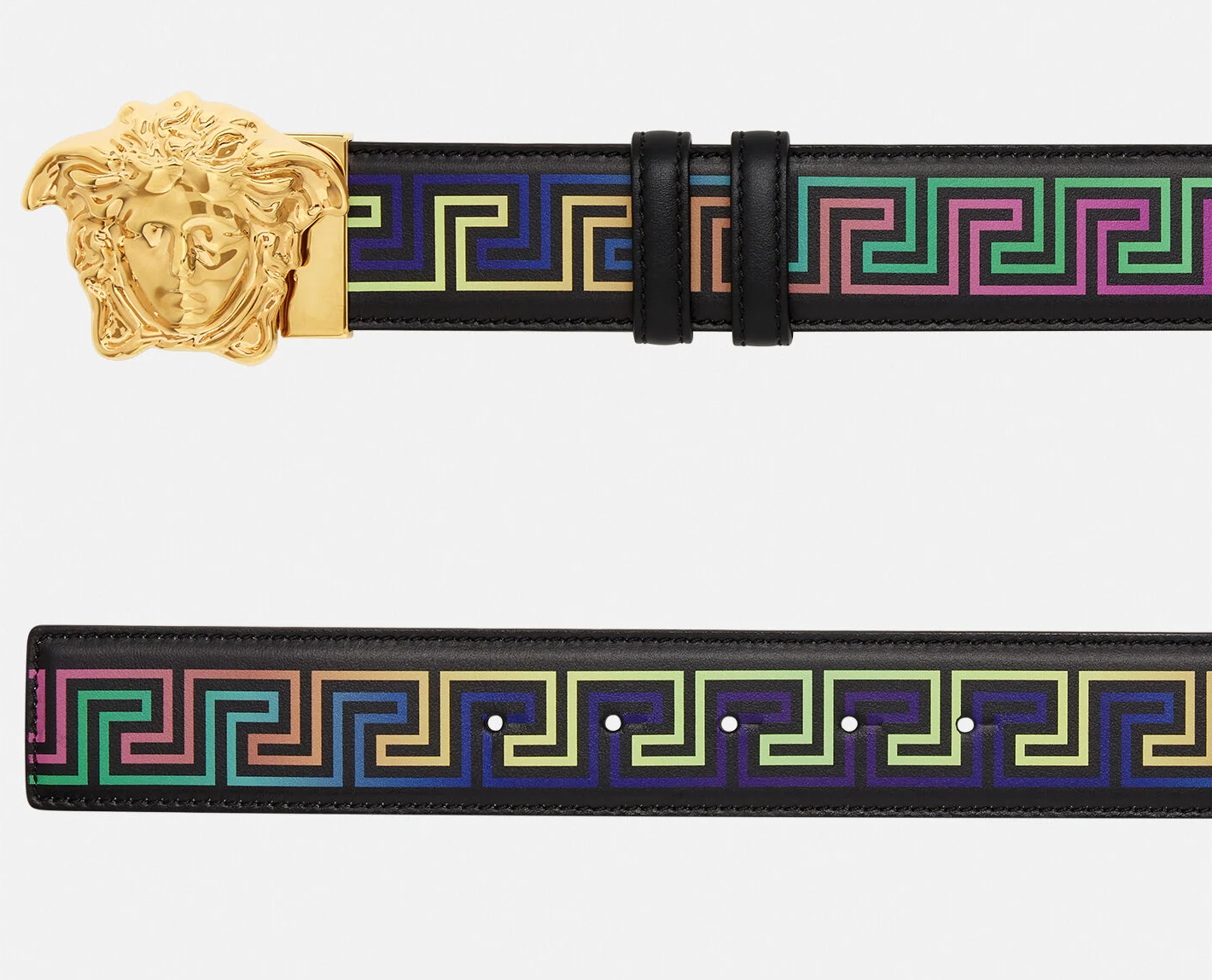 Thắt lưng Versace Men's Neon Fret Print Belt DCU6705-1A00872-5B02V - Ảnh 3