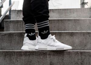Alternative view of Giày Adidas NMD_R1 'Triple White' BA7245