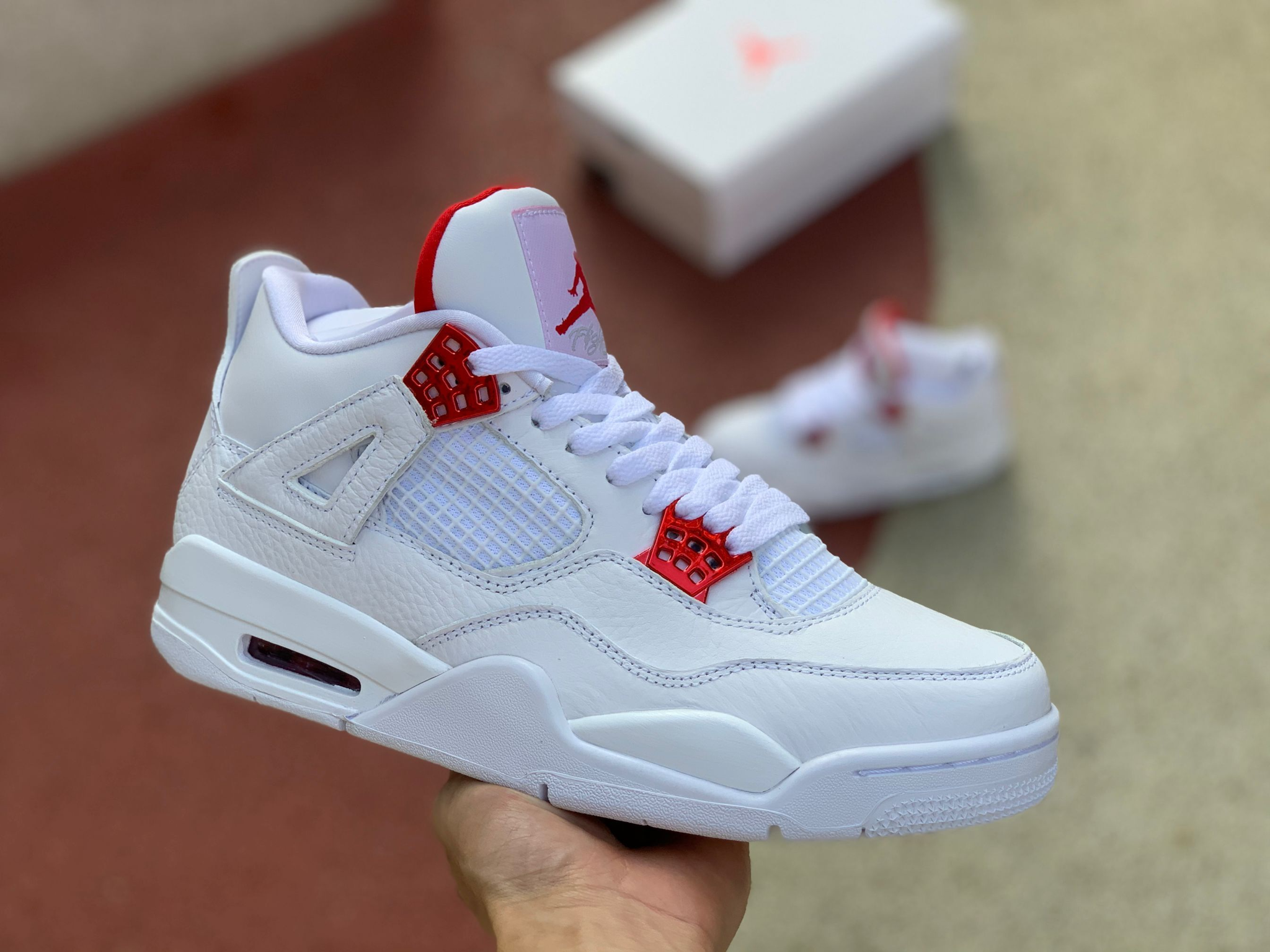 Giày Nike Air Jordan 4 Retro GS Red Metallic 408452-112 - Ảnh 5