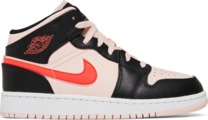 Giay Nike Air Jordan 1 Mid GS 'Black Pink Crimson' 554725-604