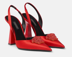 Alternative view of Giày Versace LA Medusa Satin Sling-Back Pumps 1001207-1A00619-1R330