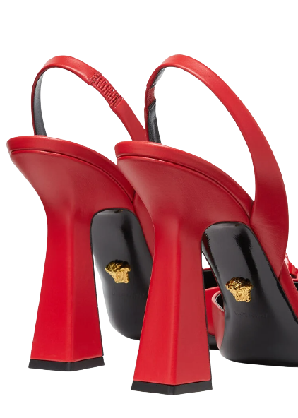 Giày Versace LA Medusa Satin Sling-Back Pumps 1001207-DVT2P-1R260 - Ảnh 3