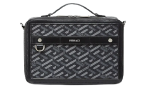 Túi Versace La Greca Signature Messenger Bag Black Gray 1001769-1A01444-5B05E