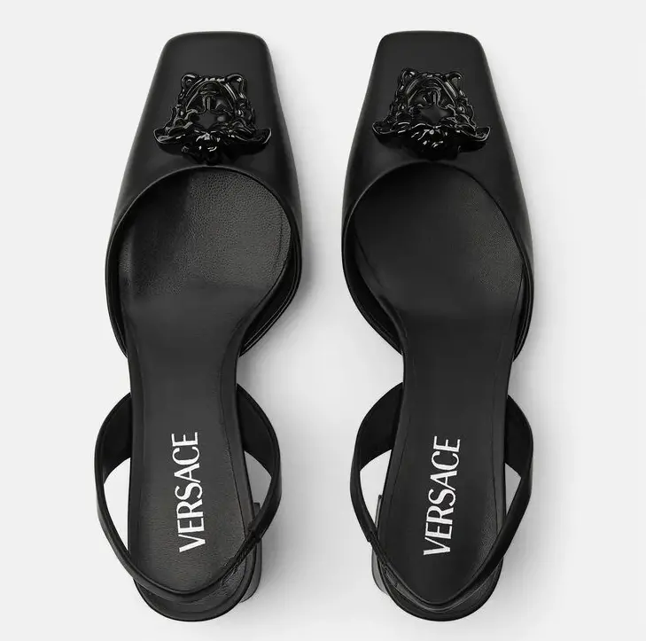 Alternative view of Giày Versace La Medusa Leather Sling-back Pumps 1003138-DVT2P-1B090