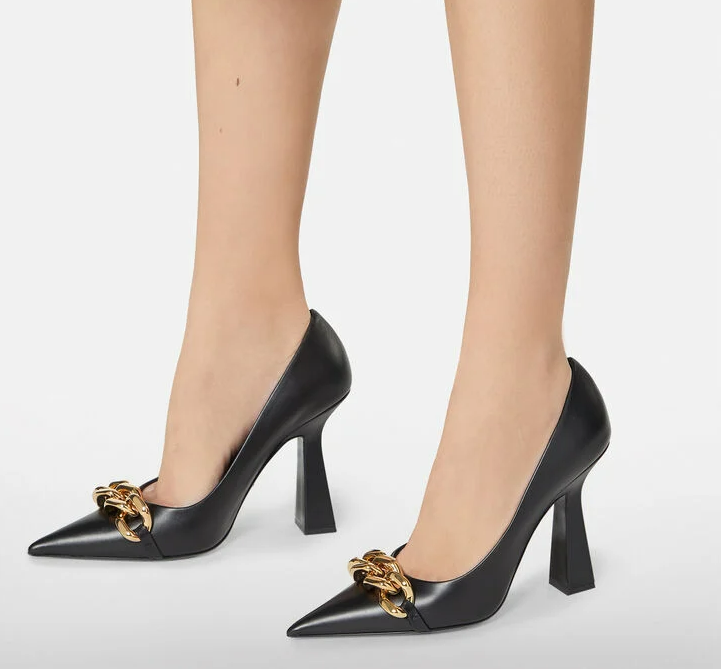 Giày Versace Medusa Chain Pumps 1003733-DVT2P-1B00V - Ảnh 5