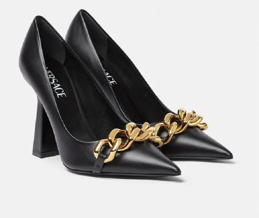 Giày Versace Medusa Chain Pumps 1003733-DVT2P-1B00V - Ảnh 3