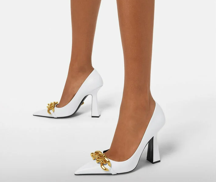 Giày Versace Medusa Chain Pumps 1003733-DVT2P-1W00V - Ảnh 5