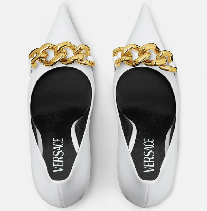 Giày Versace Medusa Chain Pumps 1003733-DVT2P-1W00V - Ảnh 2