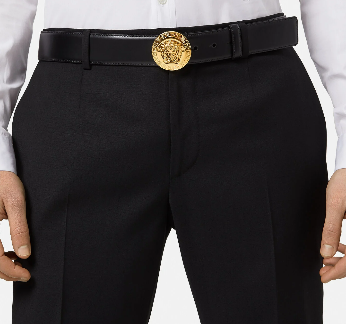 Thắt Lưng Versace Classic Medusa Leather Belt Black DCU4806-DVTP1-D41OH - Ảnh 2