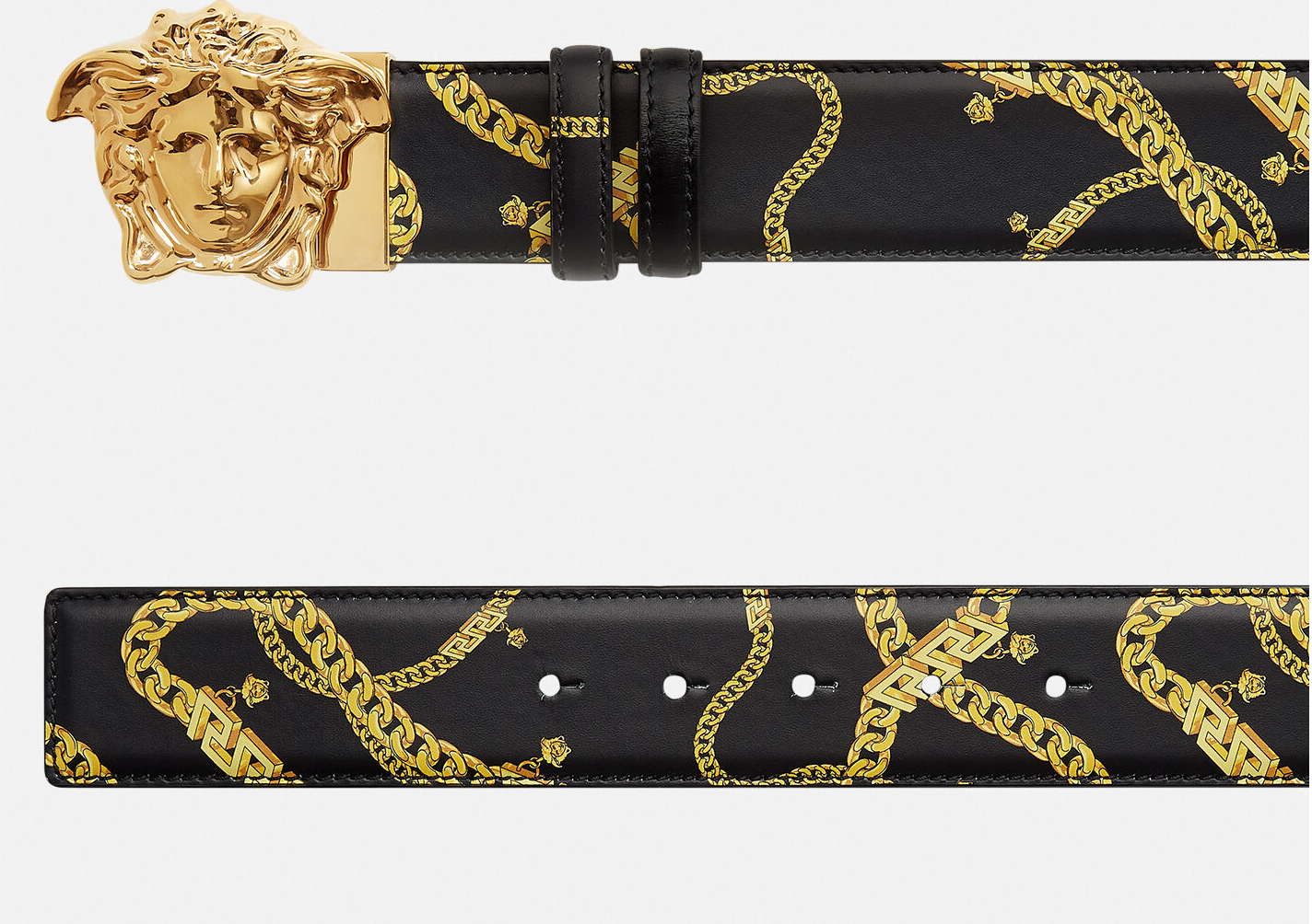 Thắt Lưng Versace La Medusa Chain Print Belt DCU6705-1A02740-5B00V - Ảnh 4
