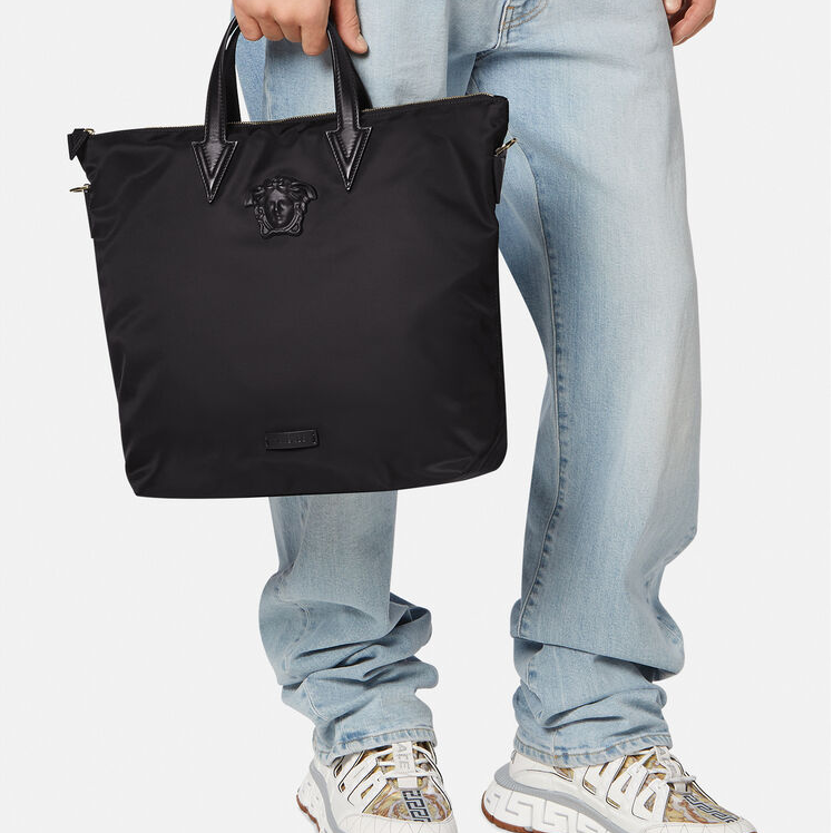 Túi Versace La Medusa Nylon Tote Bag Black DFB8503-DNY8ME-D41NP - Ảnh 6