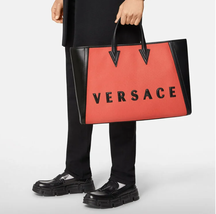 Túi Versace Cabas Logo Tote Red Black DFB8579-DTEVT5-2R28P - Ảnh 4