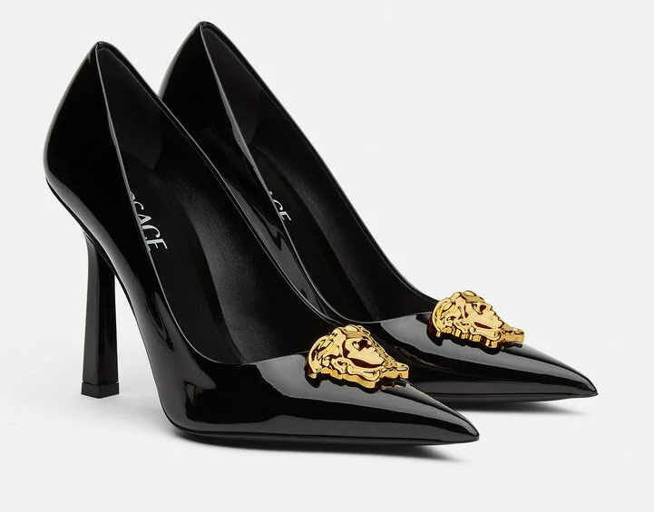 Giày Versace La Medusa Leather Pumps DST625O-D2VE-1B00V - Ảnh 4