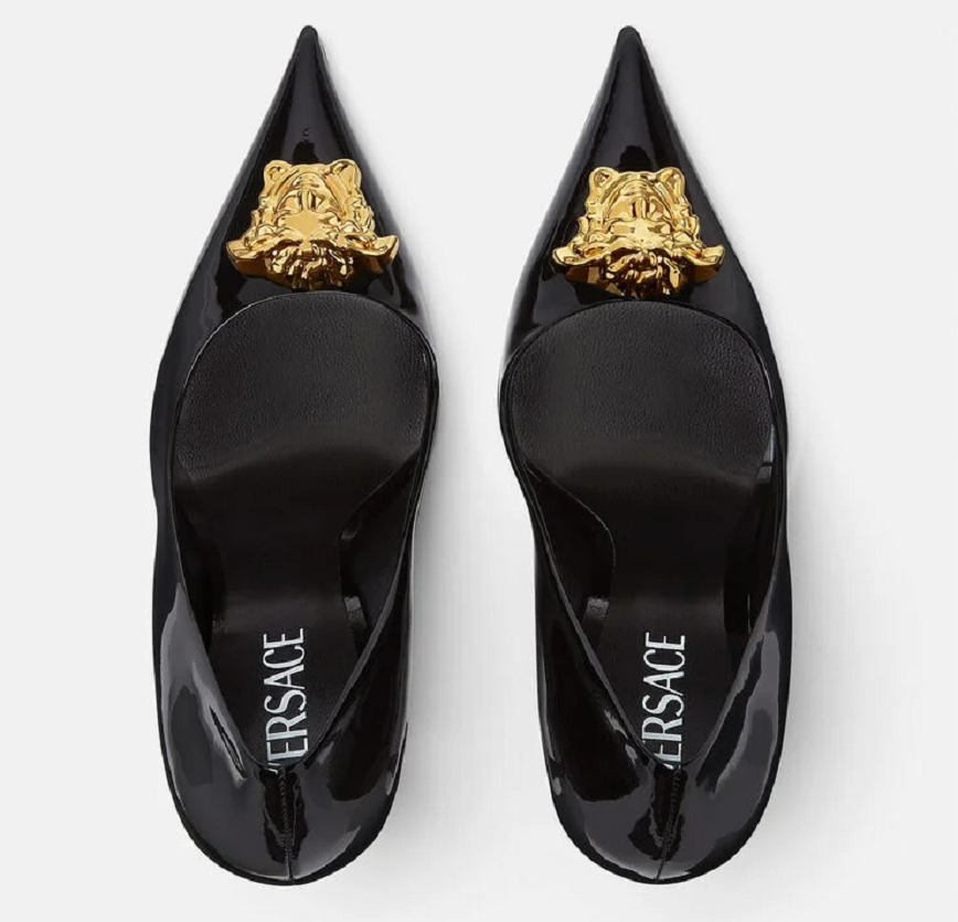 Giày Versace La Medusa Leather Pumps DST625O-D2VE-1B00V - Ảnh 3