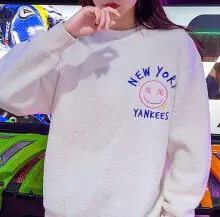 Alternative view of Áo MLB Like Smile Fleece Mega NY Yankees White 3AMTF5516-50CRS