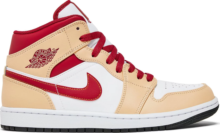 Giày Nike Air Jordan 1 Mid 'Beige White Red' 554724-201