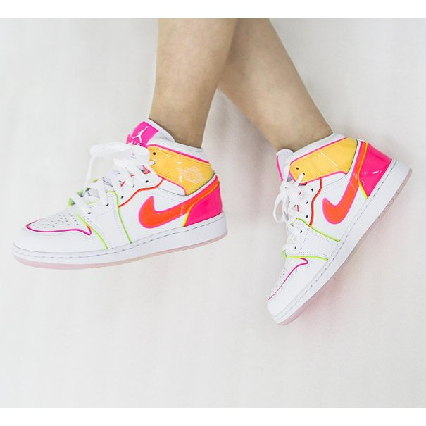 Giày Nike Air Jordan 1 Mid SE GS 'Edge Glow' CV4611-100 - Ảnh 4
