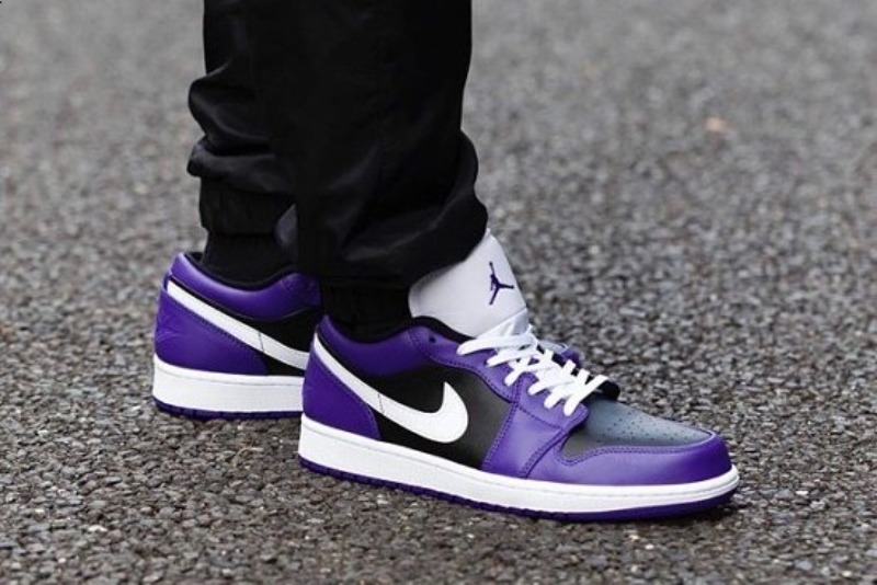 Giày Nike Air Jordan 1 Low "Purple Black" 553558-501 - Ảnh 6