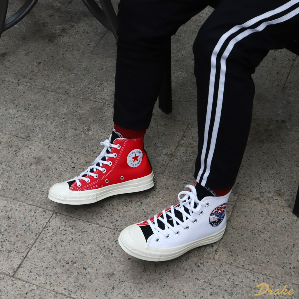 Giày Converse Chuck 70 Hi 'Logo Play White Rush Blue' 166747C - Ảnh 9