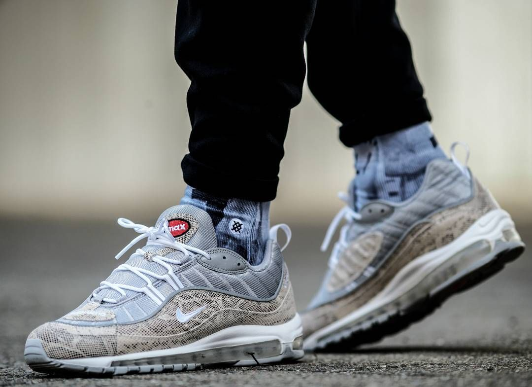 Giày Nike Supreme x Air Max 98 'Snakeskin' 844694-100 - Ảnh 3