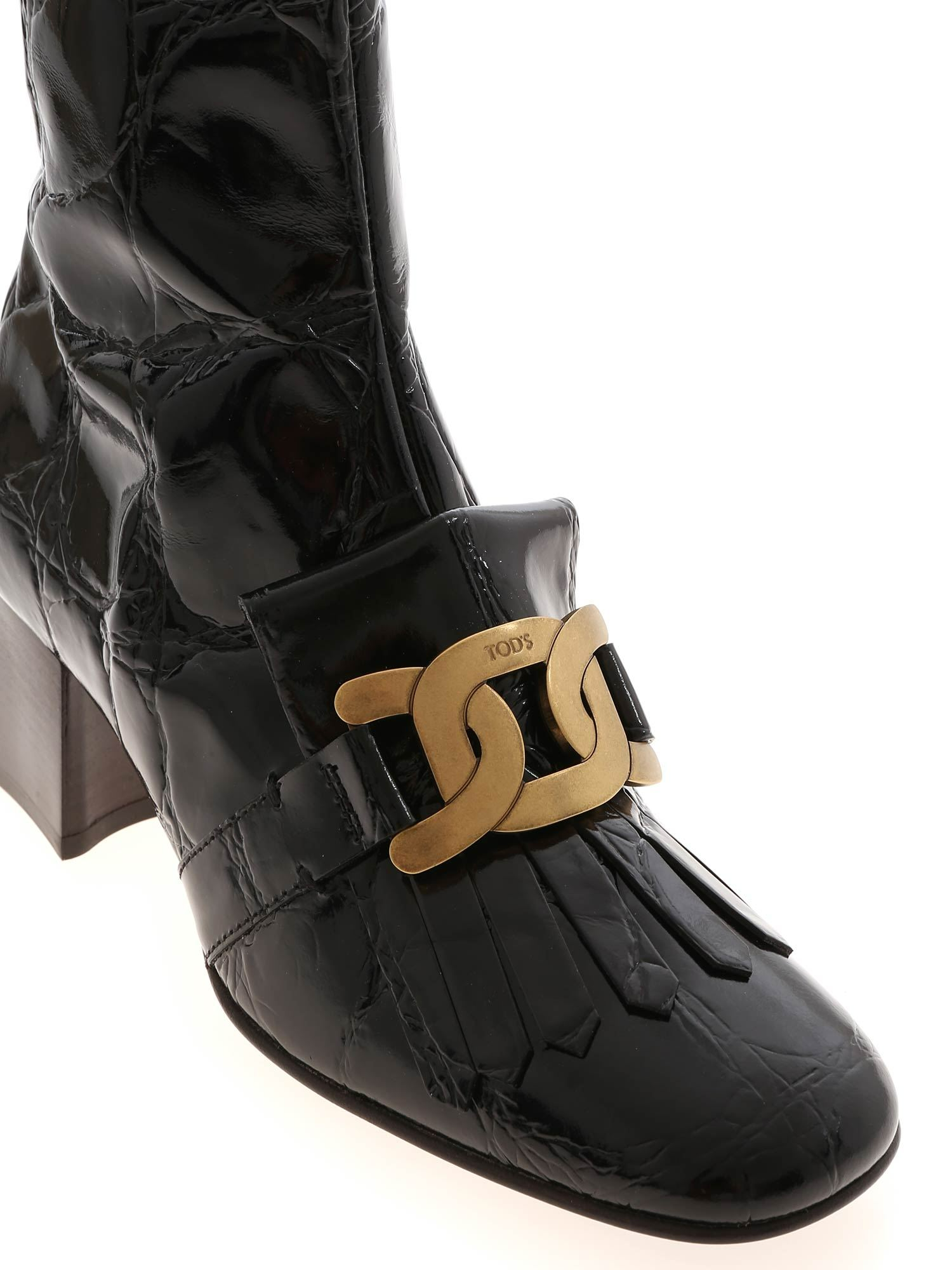 Giày Tod's BLACK LEATHER ANKLE BOOTS XXW71C0DH90XLXB999 - Ảnh 4